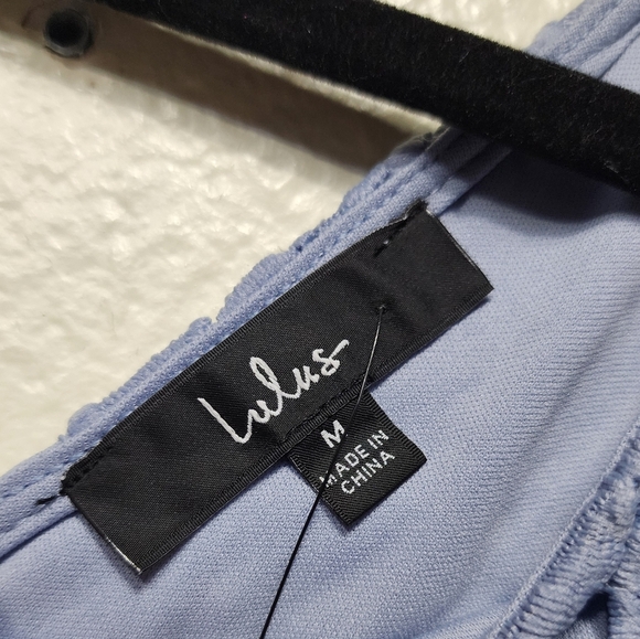 Lulus Right Sheer, Right Now Periwinkle Blue Lace Bodycon Dress M Wedding Party - Picture 9 of 9